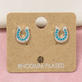 Gold Dipped Western Horse Shoe Stud Earrings