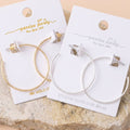 18K Gold Dipped Hammered Medium Hoop Earrings
