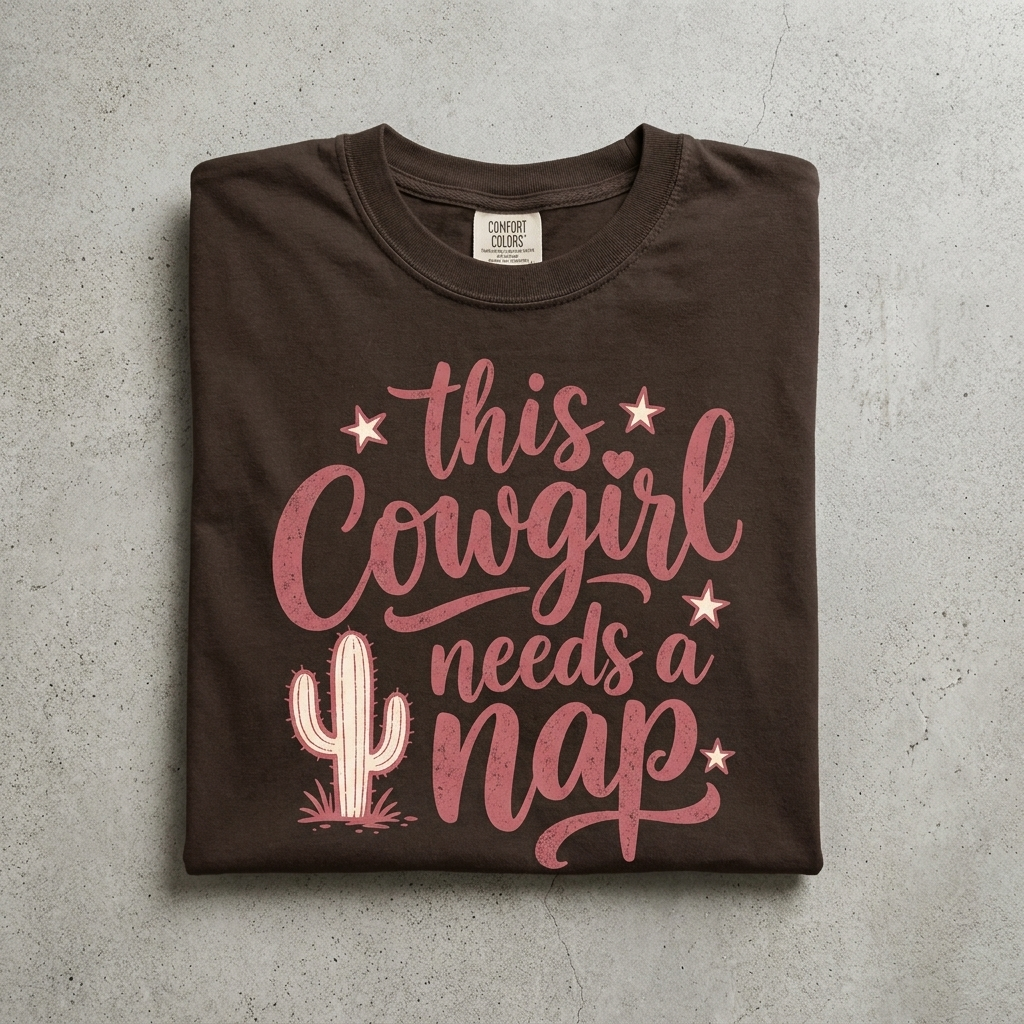 This Cowgirl Needs a Nap Tee in Espresso