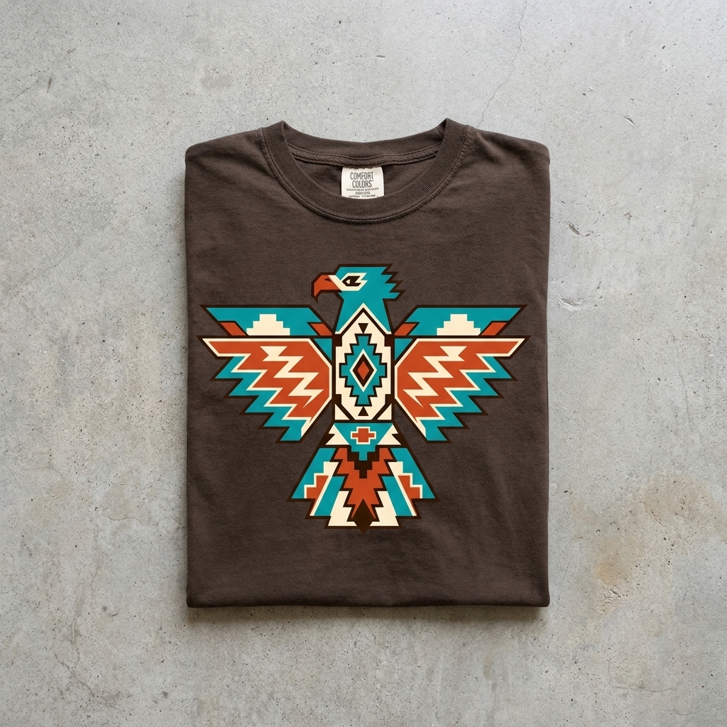 Thunderbird Southwest Geometric Tee in Espresso