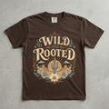 Wild and Rooted Ornate Lettering Tee in Espresso