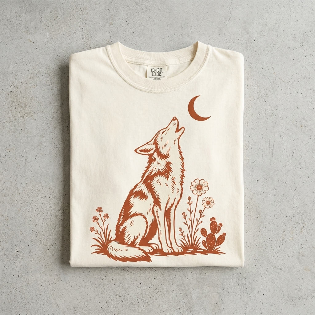 Wolf & Moon Desert Tee in Ivory