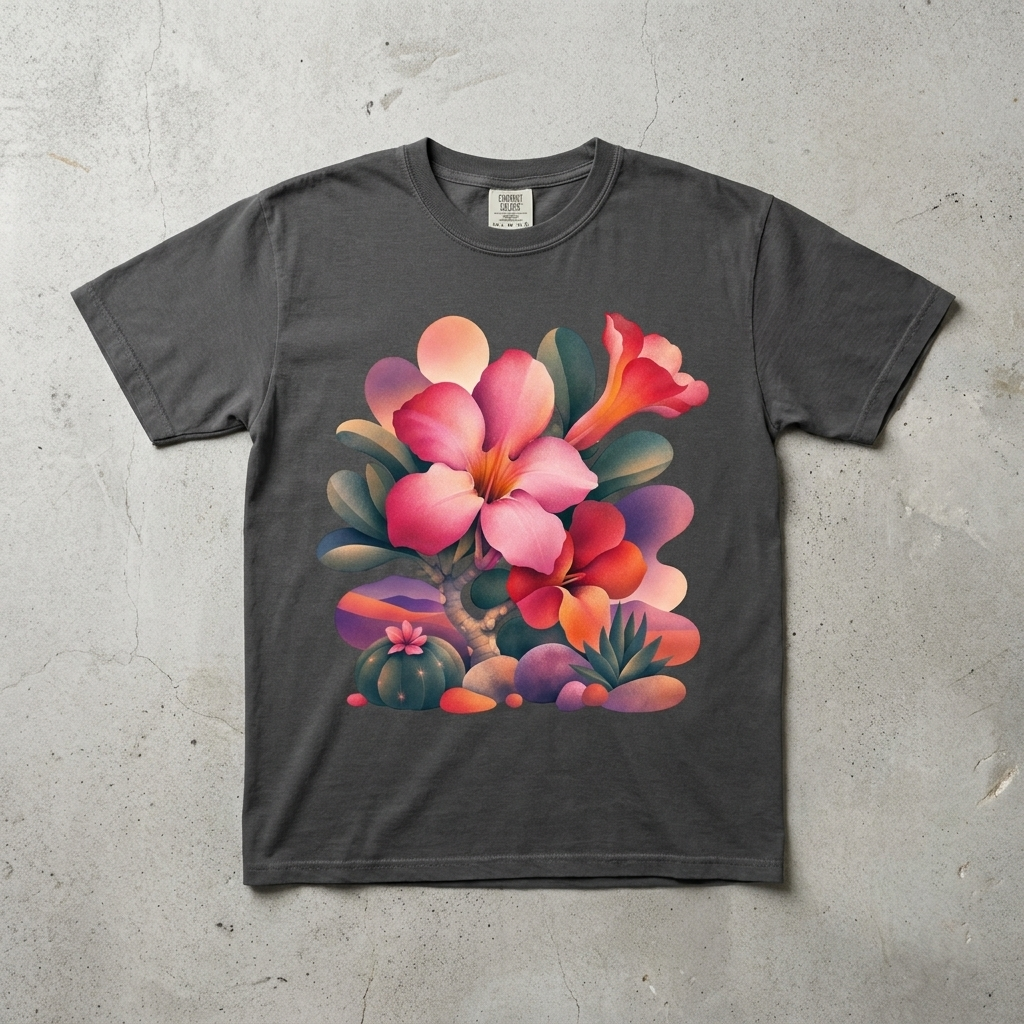 Desert Rose Floral Tee in Pepper