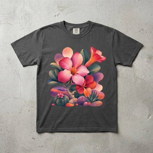 Desert Rose Floral Tee in Pepper