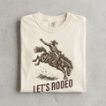Let's Rodeo Bucking Bronco Tee in Ivory