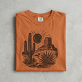 Desert Wooden Block Print Tee in Yam