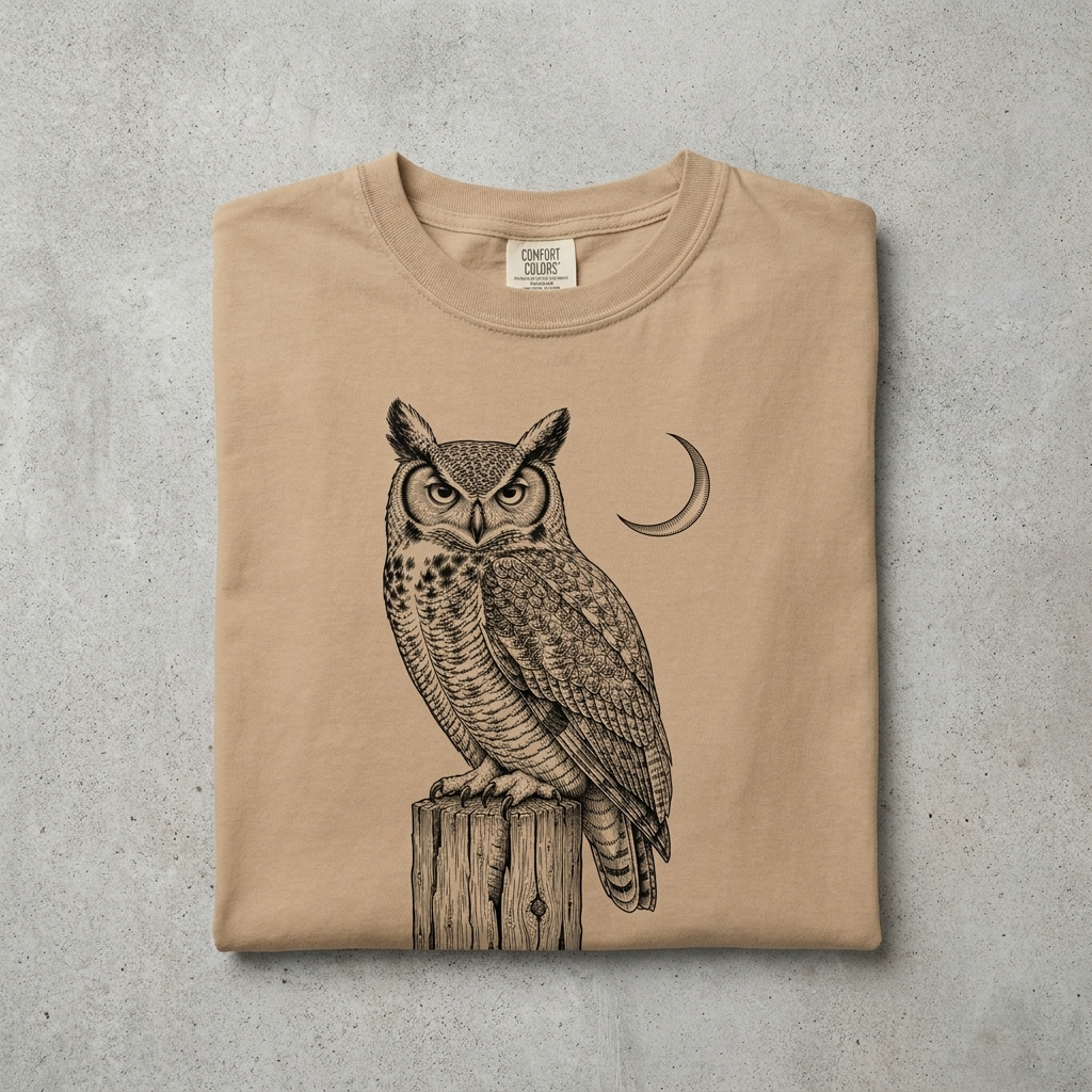 Horned Owl Central Oregon Tee in Sandstone