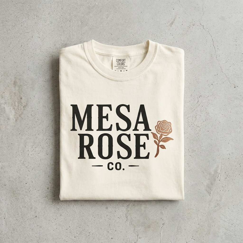 Mesa Rose Co. Signature Logo Tee in Ivory