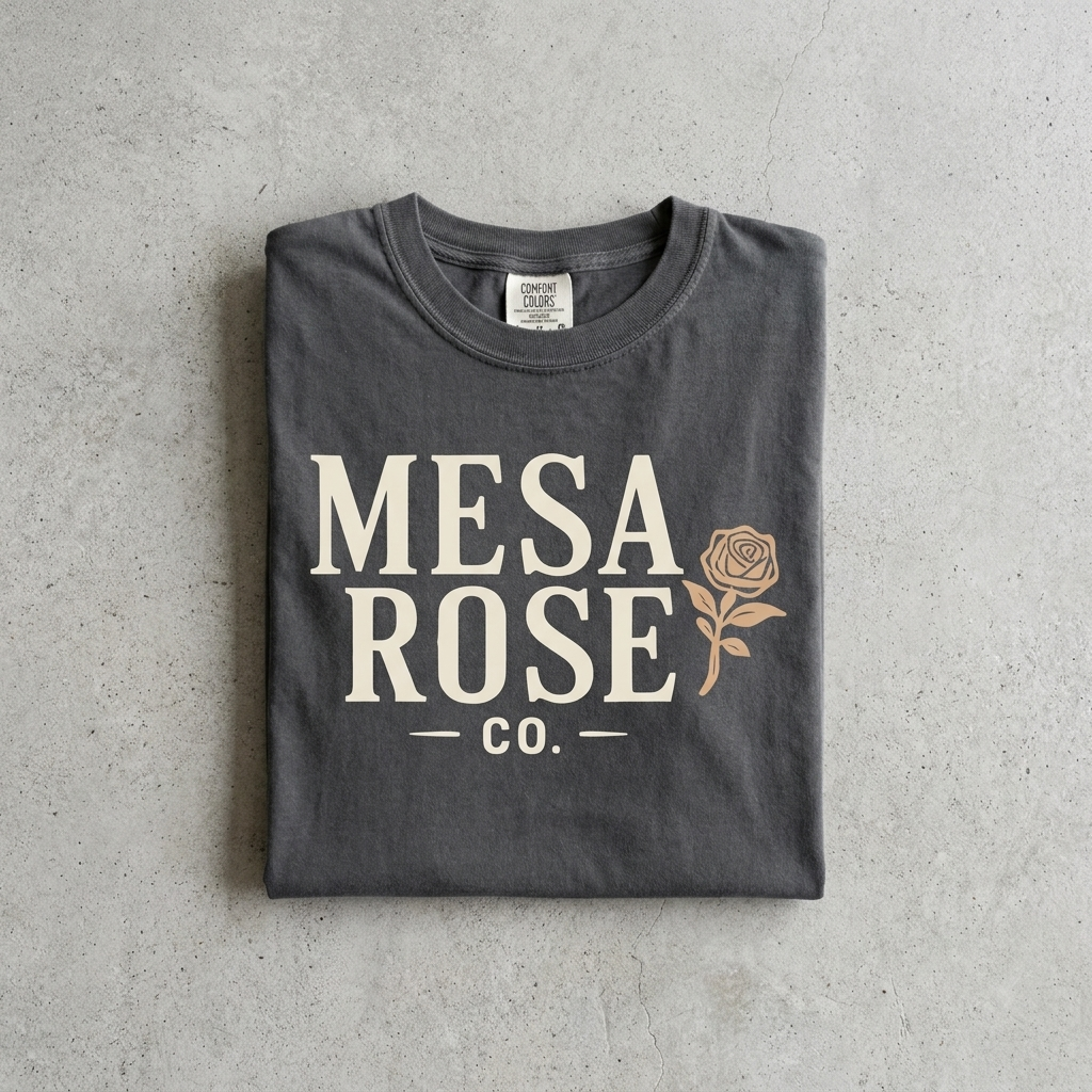Mesa Rose Co. Signature Logo Tee in Pepper