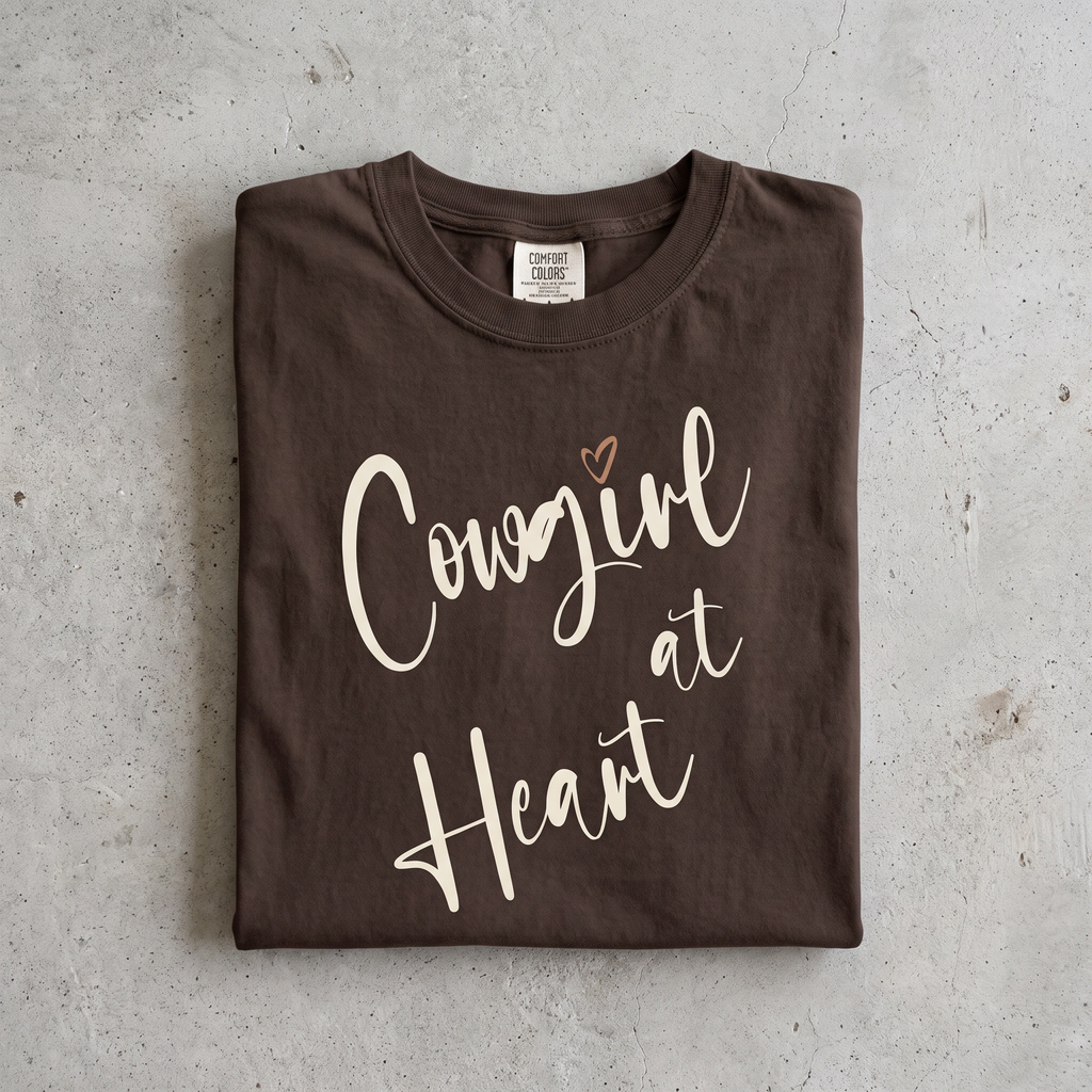 Cowgirl at Heart Graphic Tee in Espresso