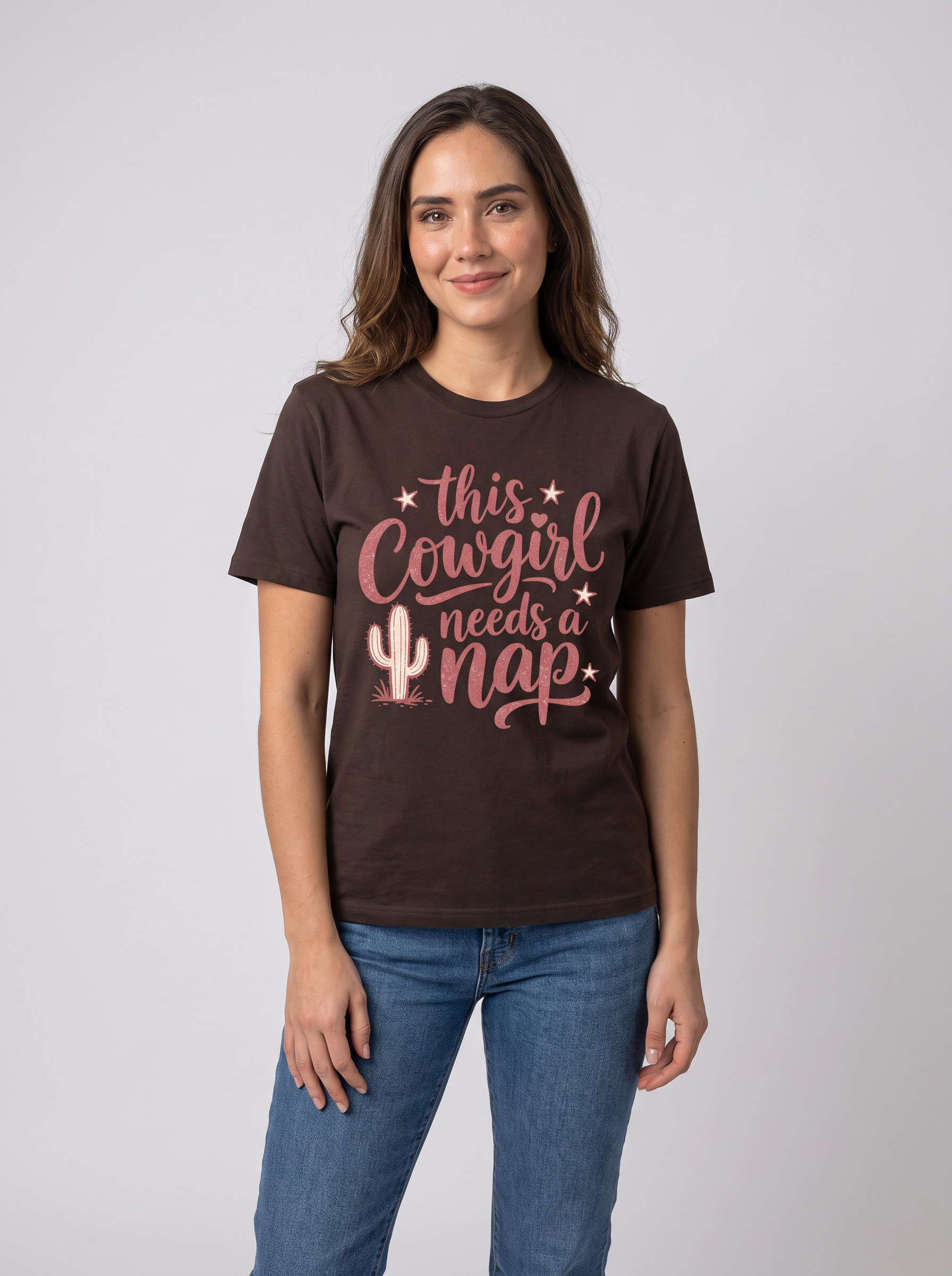 This Cowgirl Needs a Nap Tee studio portrait
