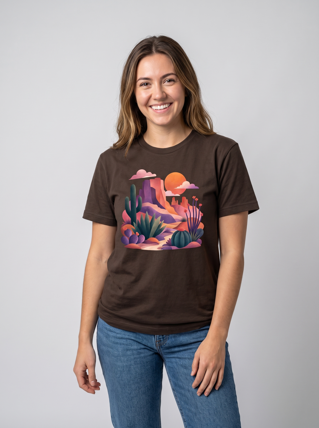 Desert Trail Sunset Landscape Tee studio portrait