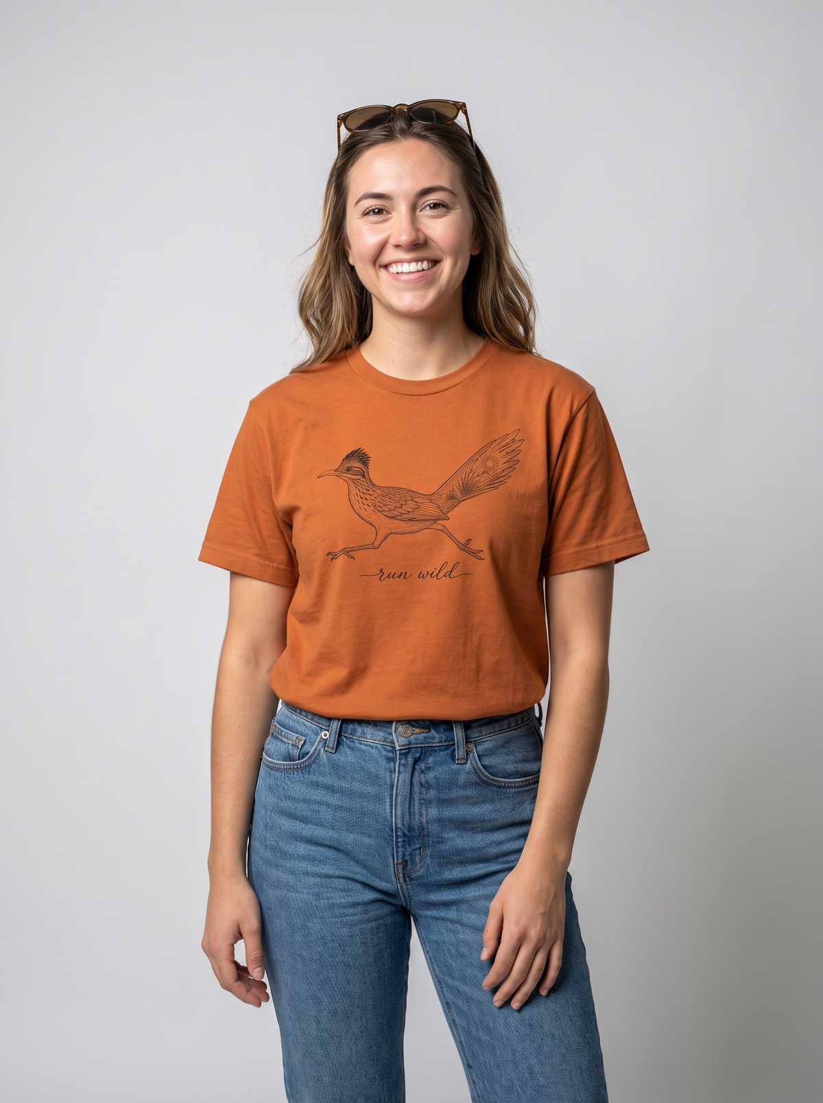 Run Wild Roadrunner Tee studio portrait