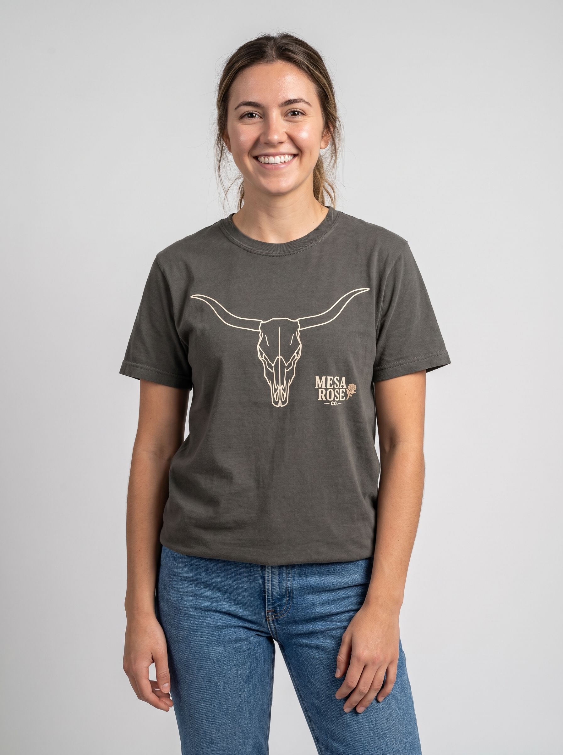 Texas Longhorn Skull Tee studio portrait
