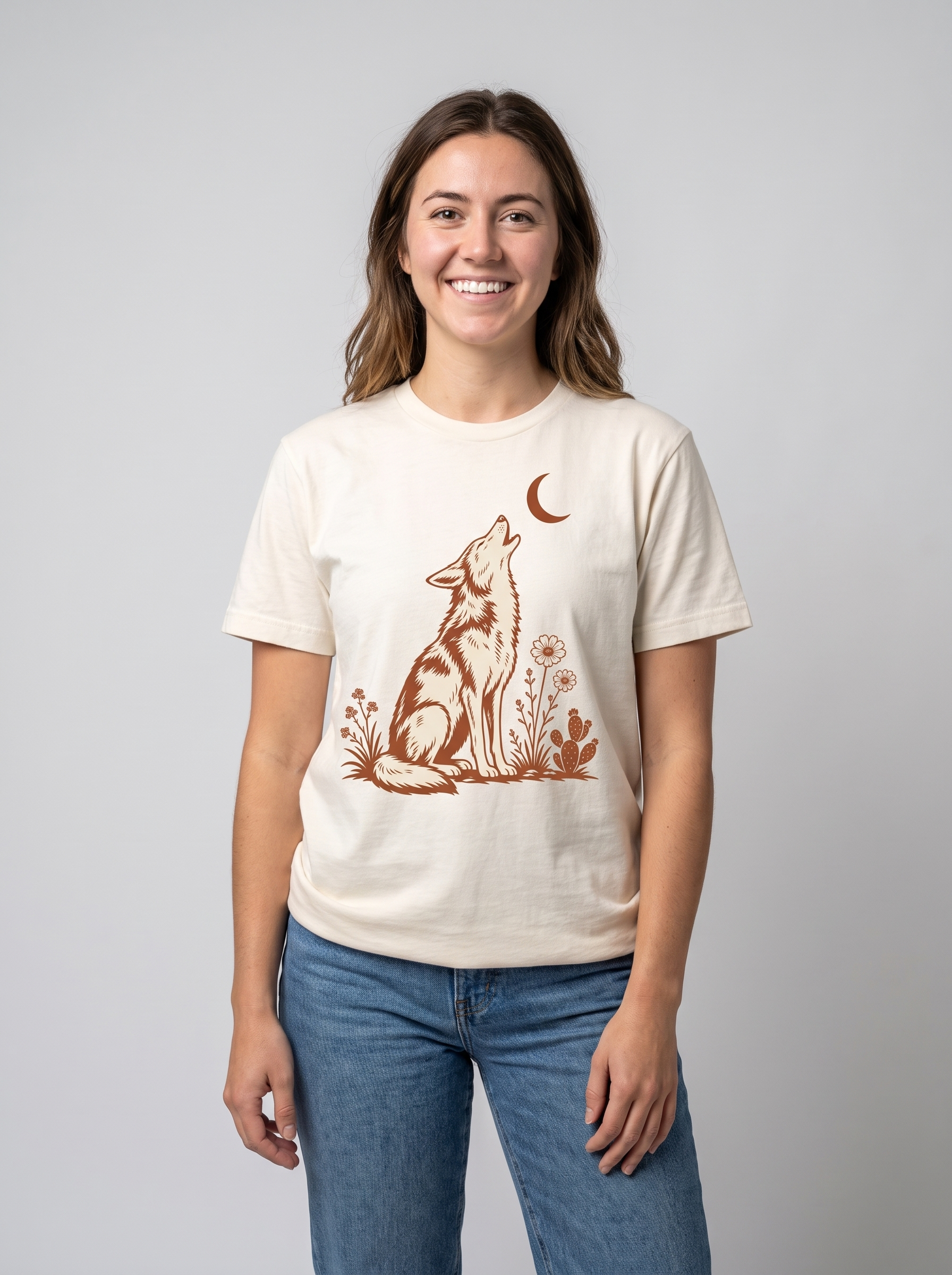 Wolf & Moon Desert Tee studio portrait