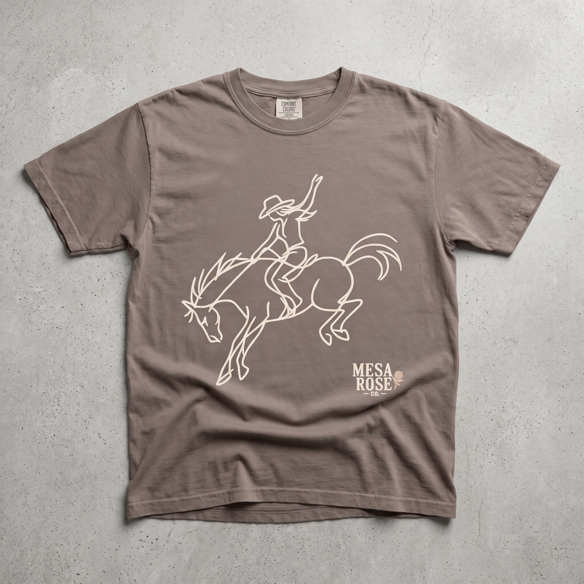 Cowgirl Bronco Graphic Tee in Espresso